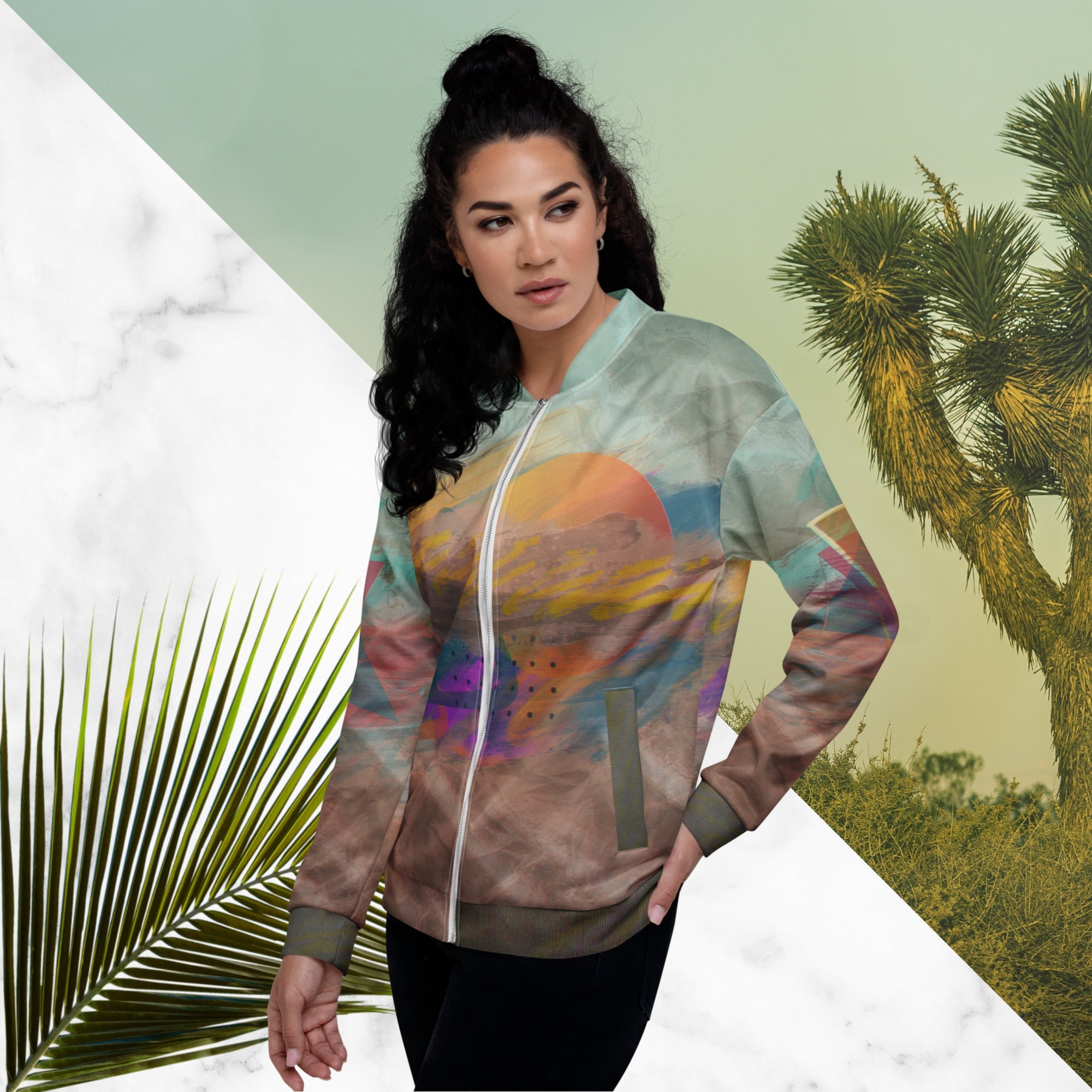 The Painted Desert Bomber Jacket | Memphis Vaporwave Sunset Jacket