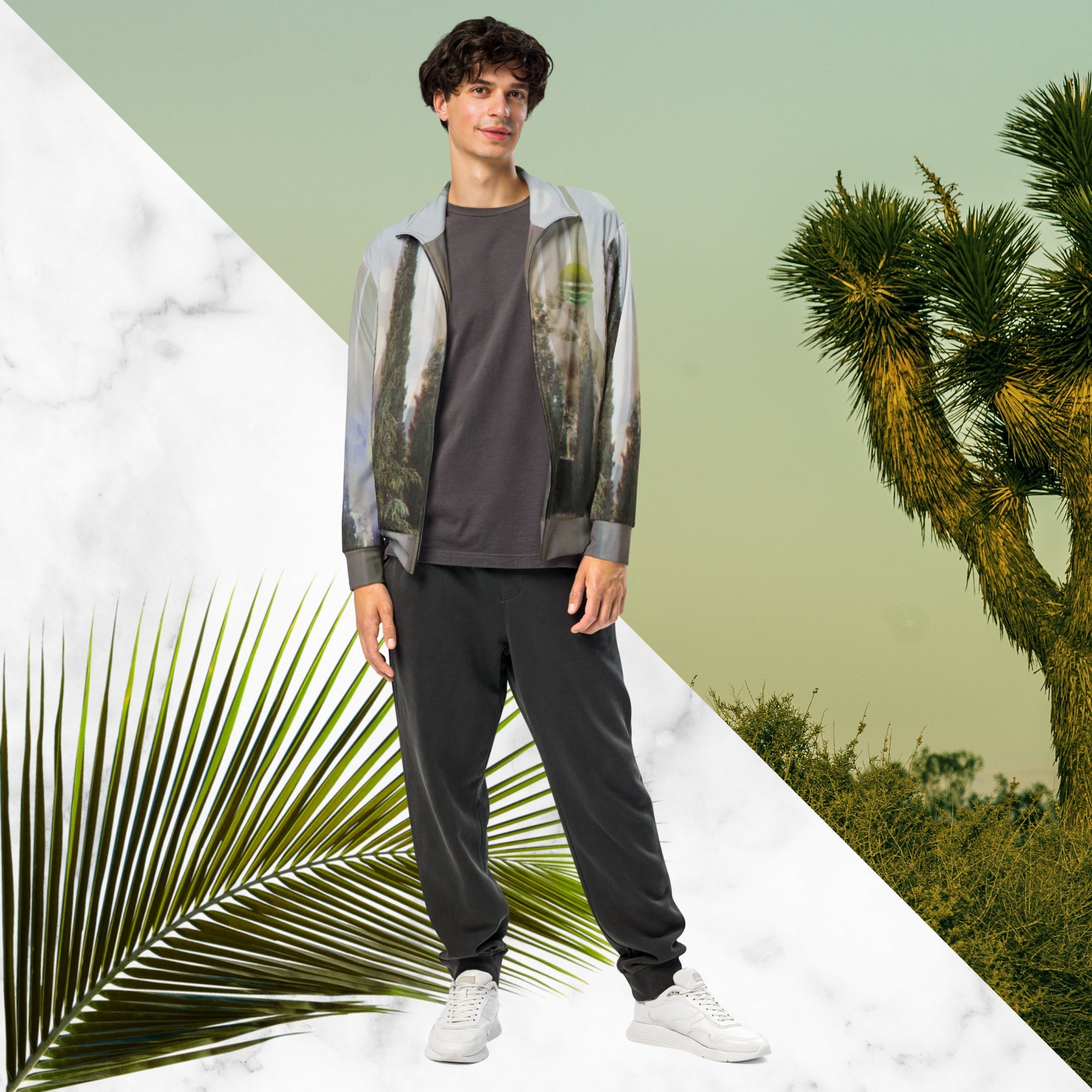 Evening Sky Lines Track Jacket | Infrared Vaporwave Track Jacket
