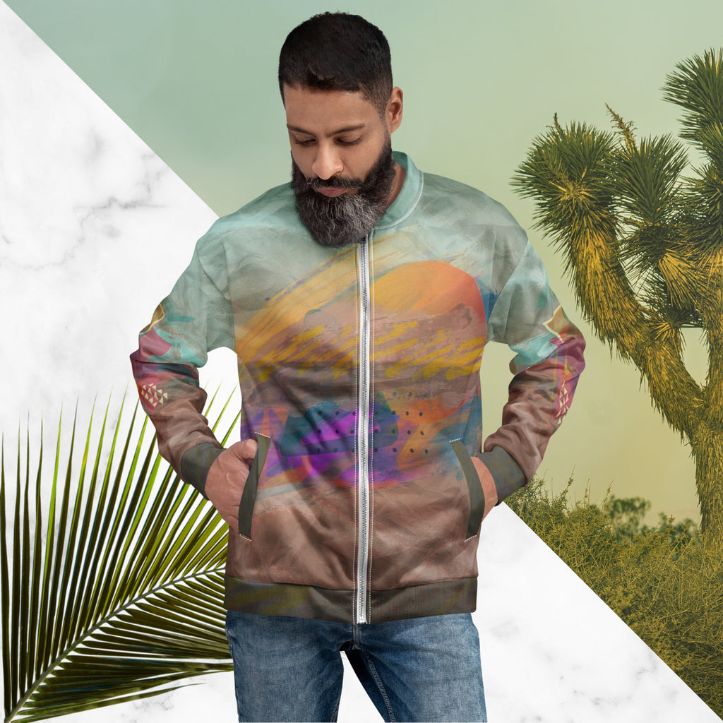 The Painted Desert Bomber Jacket | Memphis Vaporwave Sunset Jacket