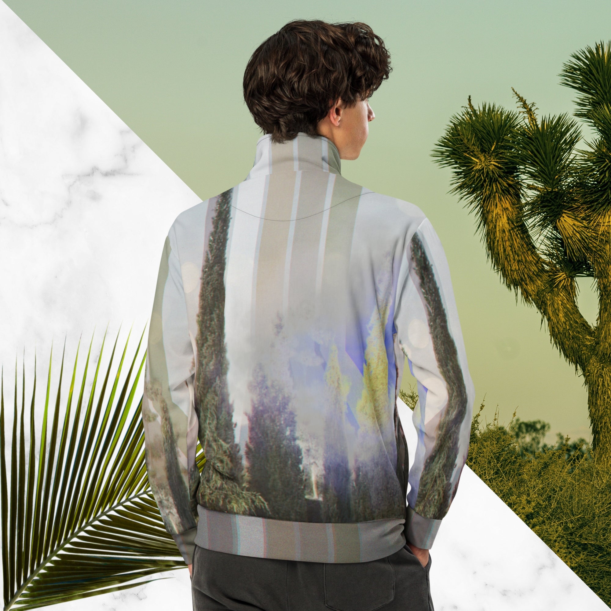 Evening Sky Lines Track Jacket | Infrared Vaporwave Track Jacket