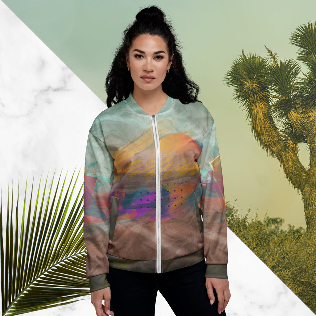 The Painted Desert Bomber Jacket | Memphis Vaporwave Sunset Jacket