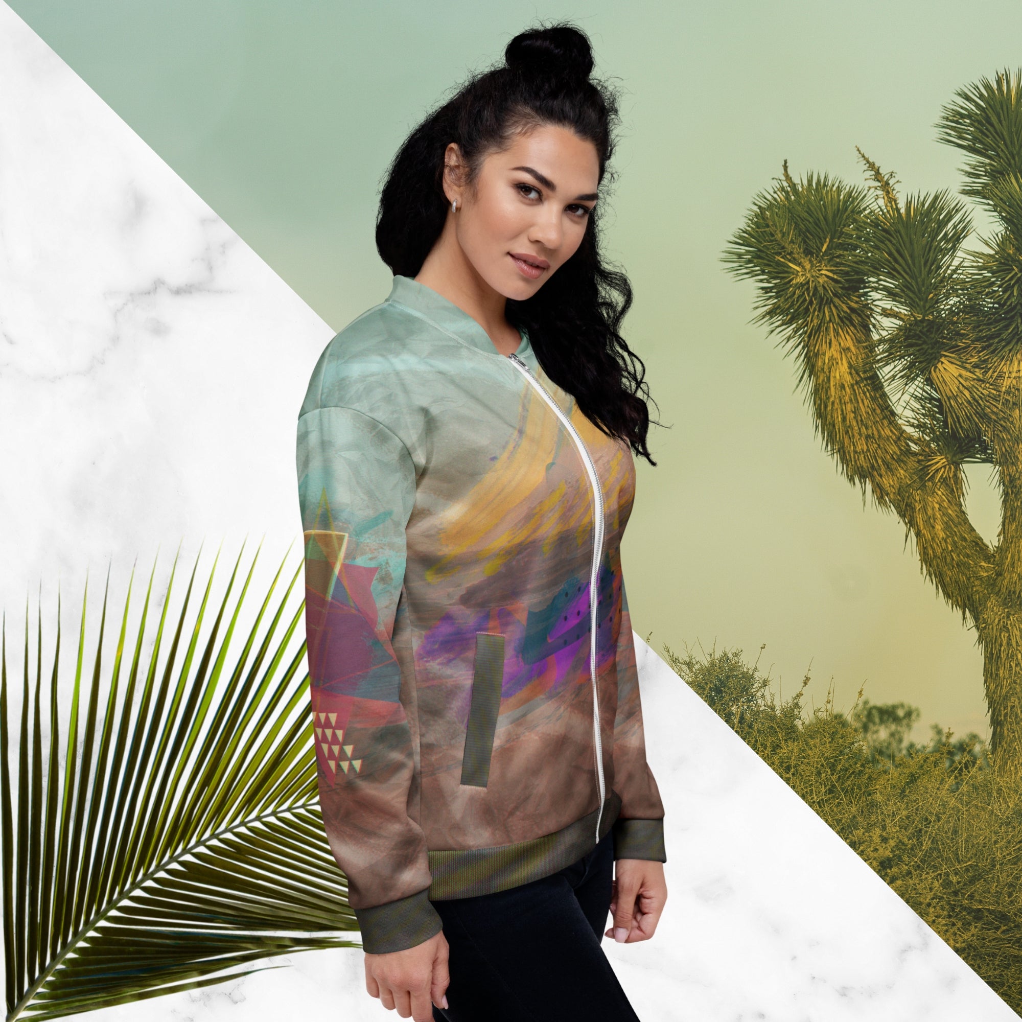 The Painted Desert Bomber Jacket | Memphis Vaporwave Sunset Jacket