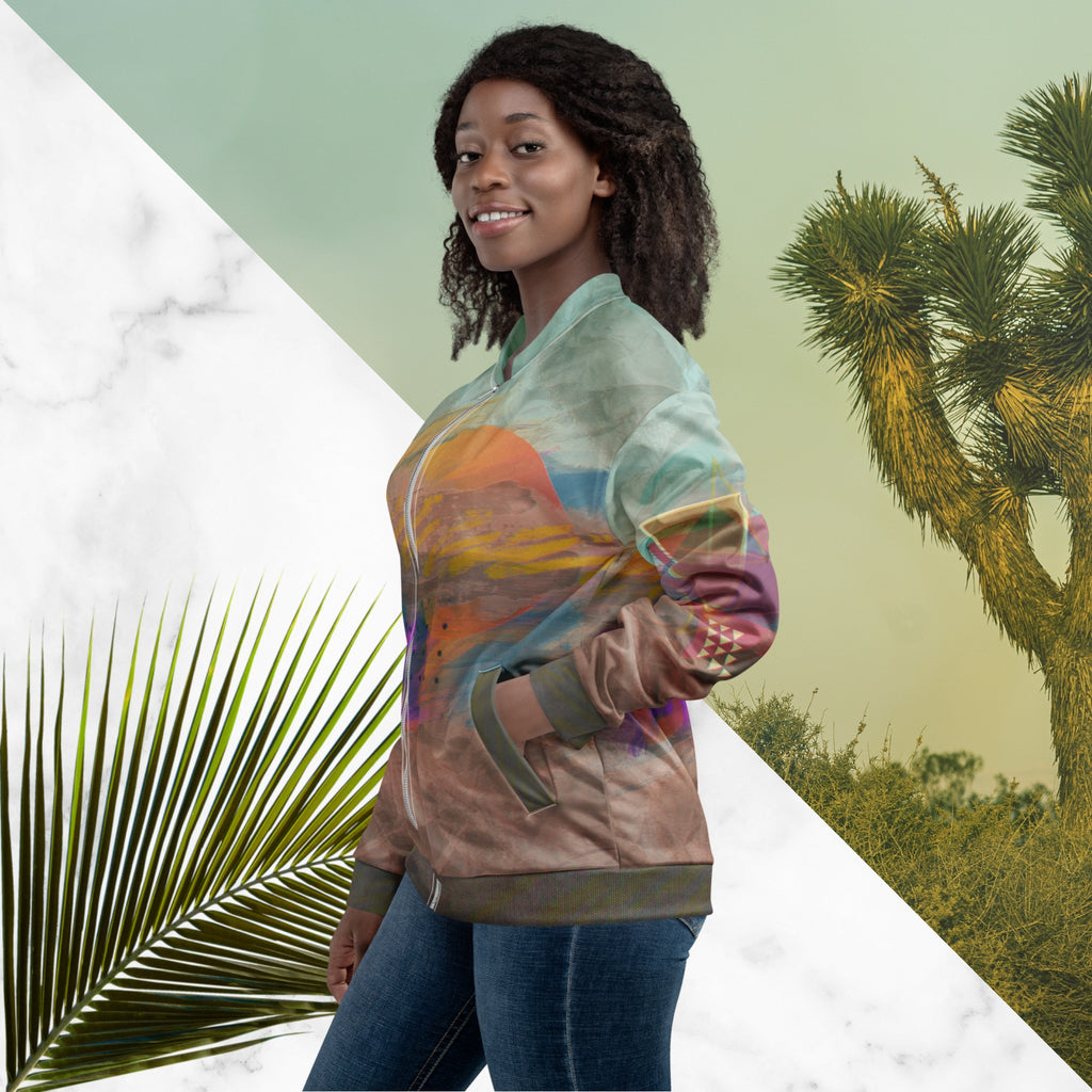 The Painted Desert Bomber Jacket | Memphis Vaporwave Sunset Jacket