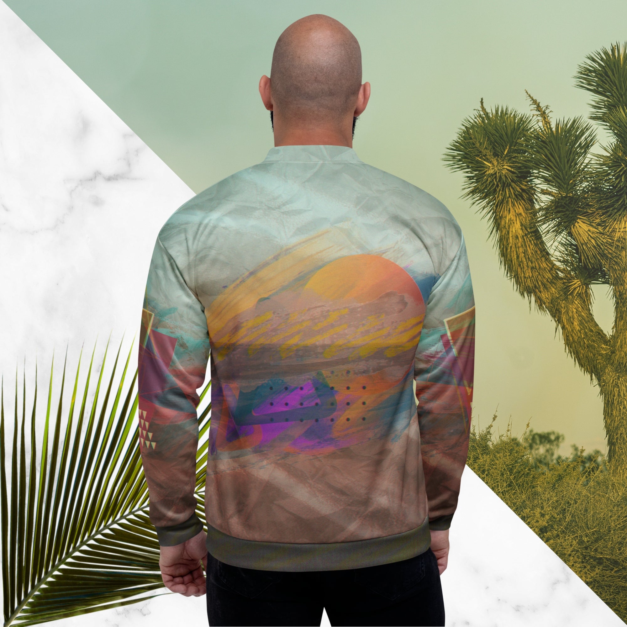 The Painted Desert Bomber Jacket | Memphis Vaporwave Sunset Jacket