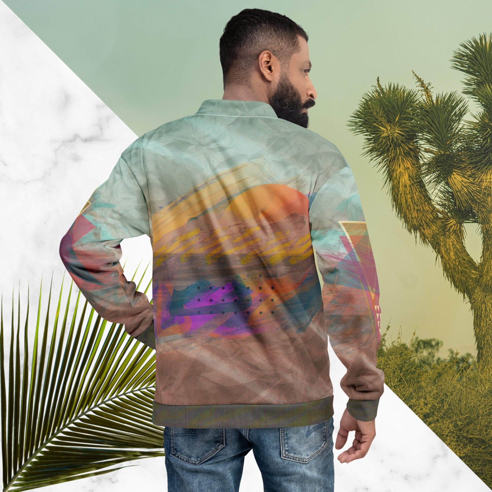 The Painted Desert Bomber Jacket | Memphis Vaporwave Sunset Jacket