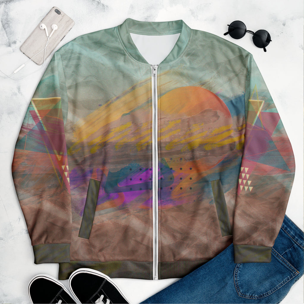 The Painted Desert Bomber Jacket | Memphis Vaporwave Sunset Jacket