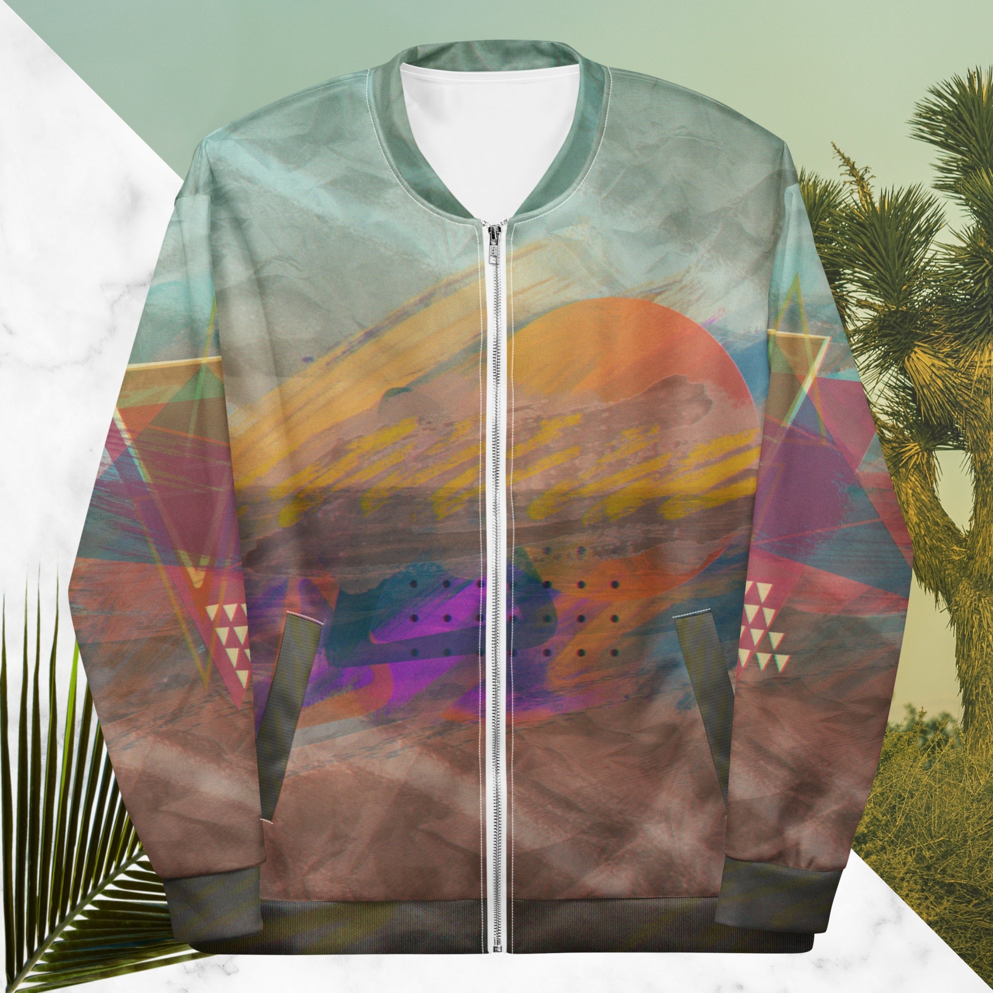 The Painted Desert Bomber Jacket | Memphis Vaporwave Sunset Jacket