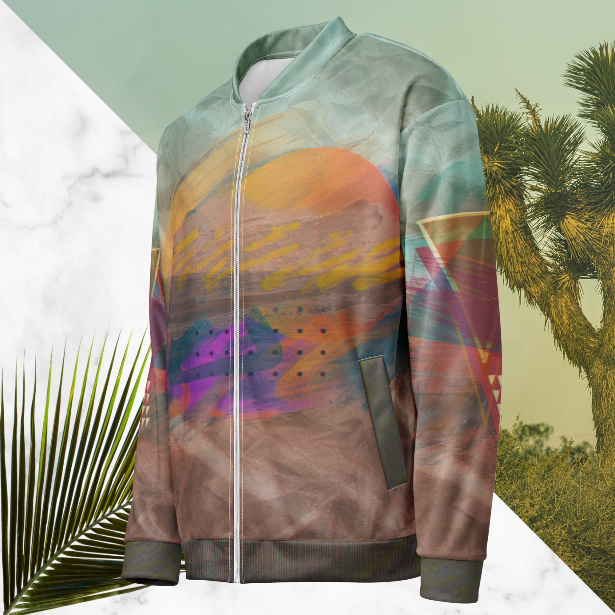The Painted Desert Bomber Jacket | Memphis Vaporwave Sunset Jacket