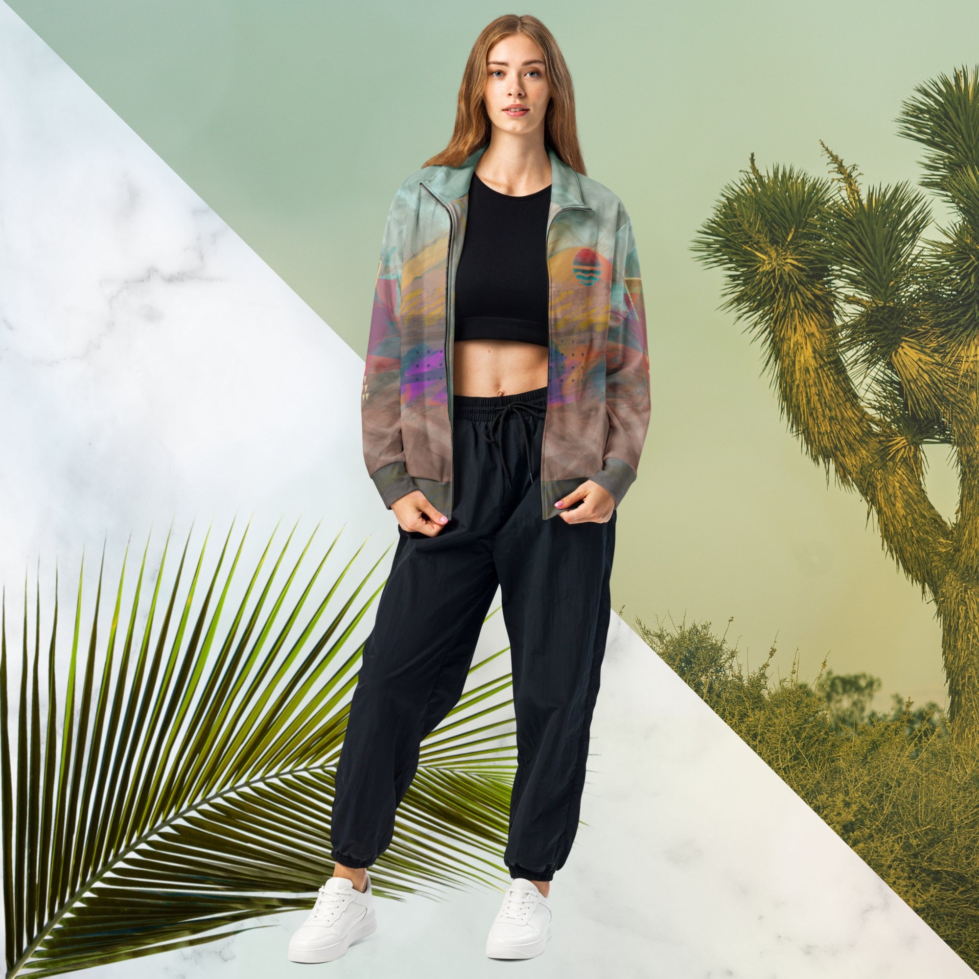 Painted Desert Track Jacket | Memphis Vaporwave Sunset Jacket