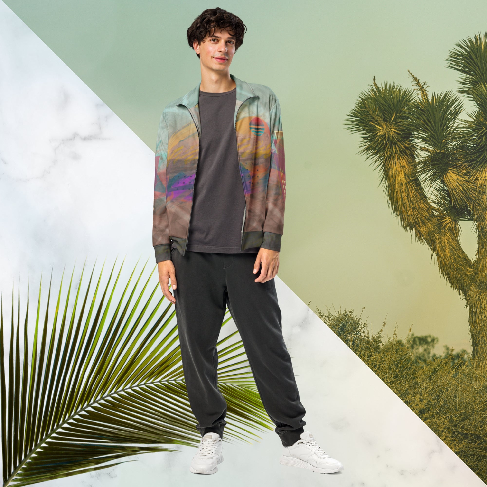 Painted Desert Track Jacket | Memphis Vaporwave Sunset Jacket