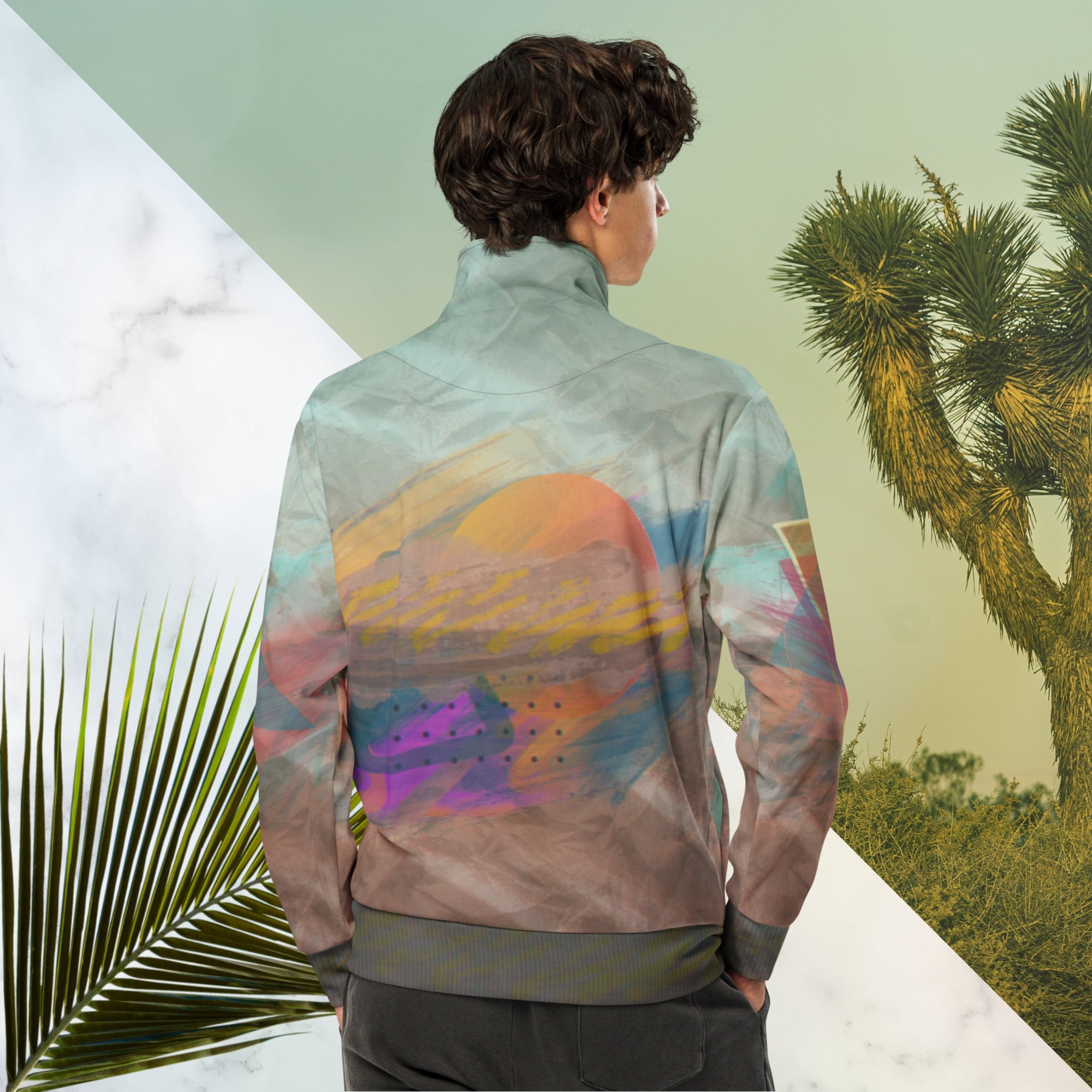 Painted Desert Track Jacket | Memphis Vaporwave Sunset Jacket